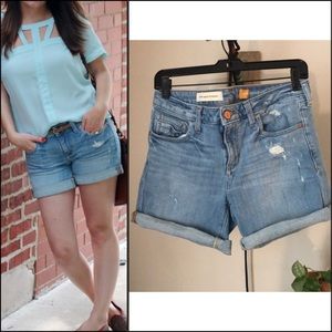 Pilcro Distressed Roll up Shorts